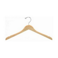 Contoured Wooden Coat Hanger (Natural/Chrome)